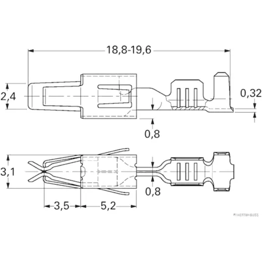 Crimpverbinder für JPT Flachsteckhülsen 1.5-2.5 mm²_0