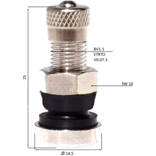 Metallventil 8.3 mm x 26 mm für Alufelgen