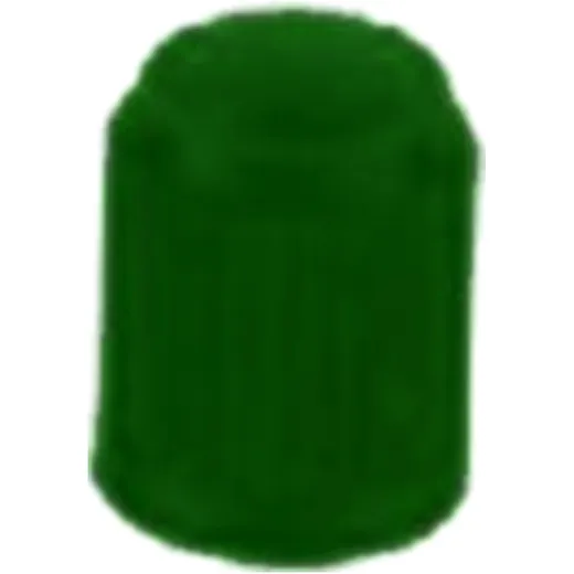 GREEN PLASTIC VALVE CAP 6ON FOR GAS/NITROGEN 100 PCS
