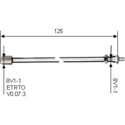Ventilverlängerung Metall starr 125 mm für Lkw/Bus