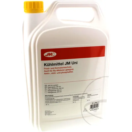 JMC universal coolant anti - freeze 5 litres yellow/green for: Honda CBR, CB, CRF