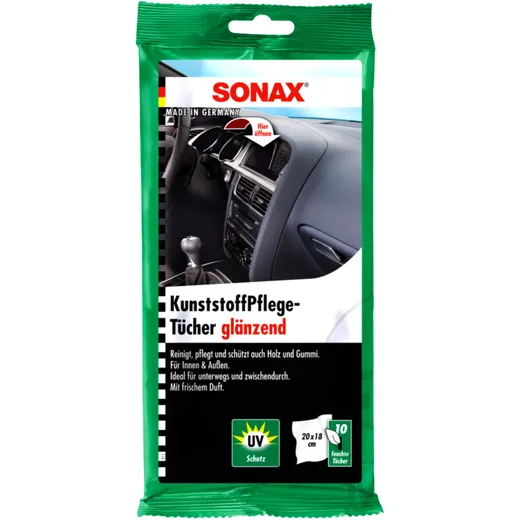 Plastic Care Wipes SONAX Gloss Finish for all Plastic Parts
