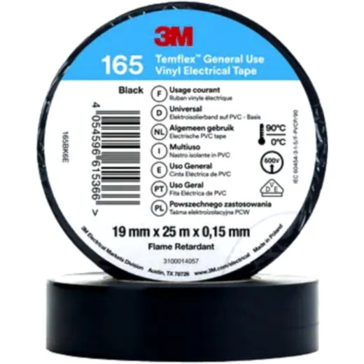 INSULATING TAPE 165 19MMX25M BLACK for Motorcycles