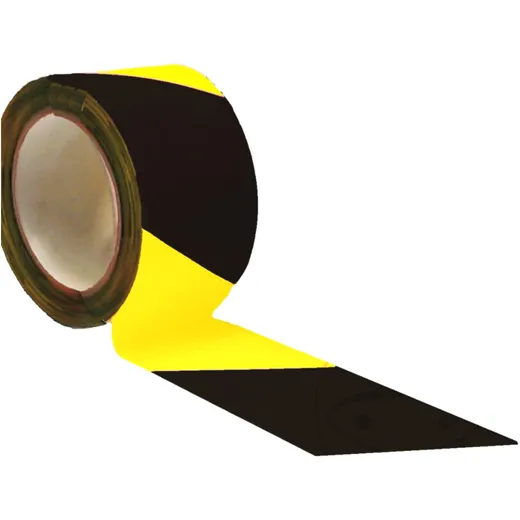 Self-Adhesive Warning Tape Yellow/Black 66m x 60mm