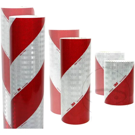 Reflektierende Warnmarkierung 140MMX9M ROL links + rechts rot/w