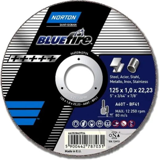 Trennscheibe 76X1X6.35 gerade Metall Norton Blue Fire