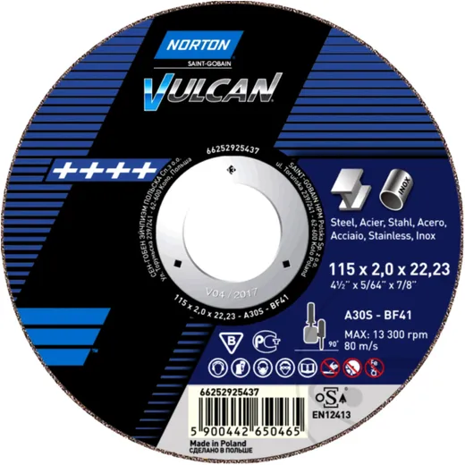 Cutting Disk 125X1.0 for Metal Norton VULCAN