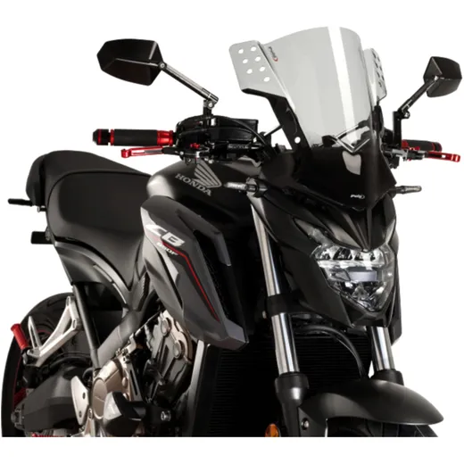 Screen PUIG rafale smoke grey for: Kawasaki Z, W, ER - 6N, Hond