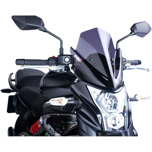Sports screen new gen PUIG for naked bike dark for: Kawasaki ER - 6N
