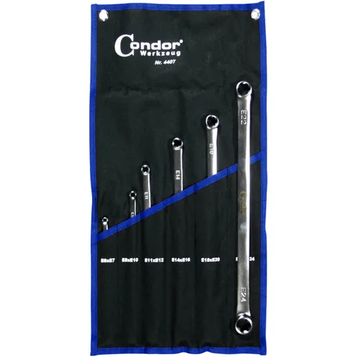 Long Ring Spanner Set 6 Pieces E6-E24 for Motorcycles