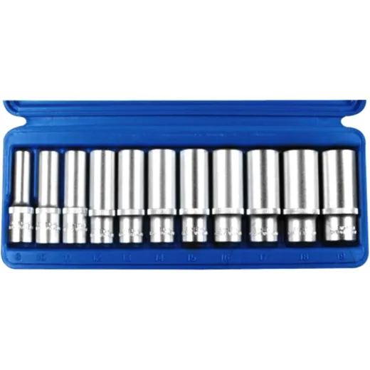 3/8" Long Socket Set 6-point, 11-piece