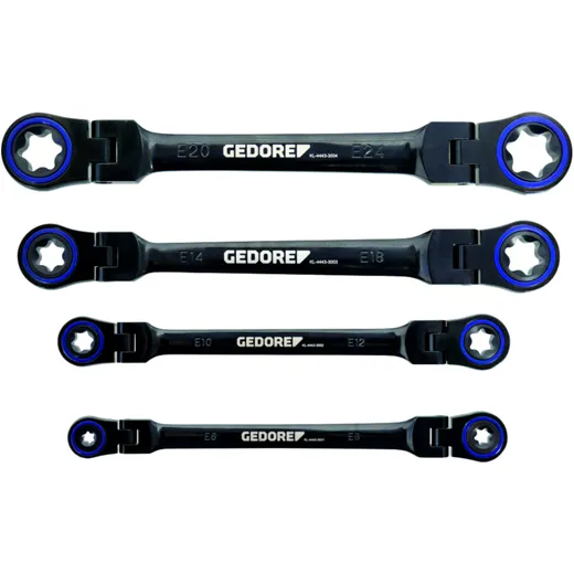 Double Joint Ring Wrench Set E Torx