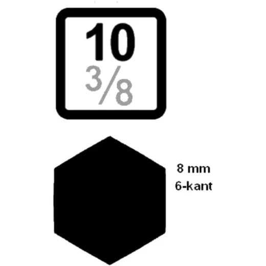 3/8 Adapter for 8 mm Hex Bits, 30 mm Length_0