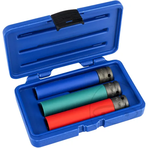 Impact Socket Kit HEX 1/2 3 T for Alloy Wheels 17, 19, 21 mm
