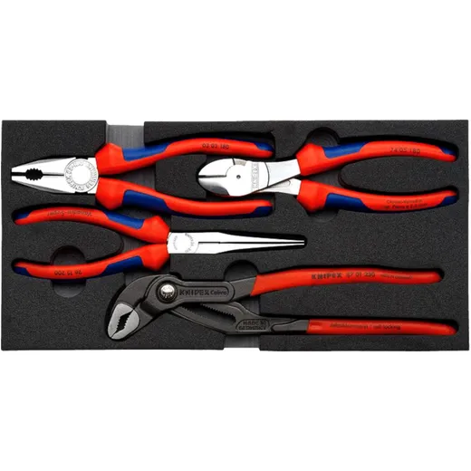 KNIPEX PLIERS SET WITH FOAM INSERT 4-PIECE