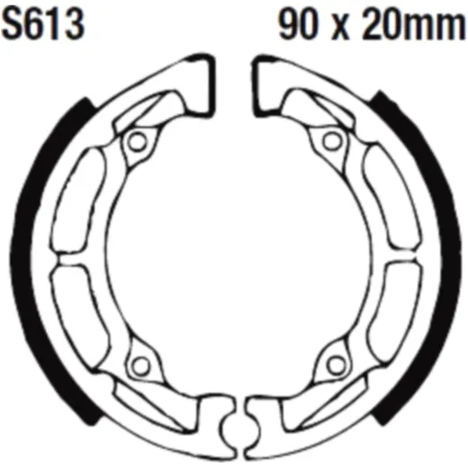 Brake shoes with spring EBC for: Suzuki JR, LT, Kawasaki KDX