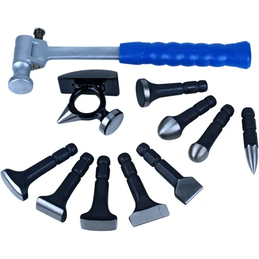 FINISHING HAMMER SET 10 PIECES with interchangeable attachments