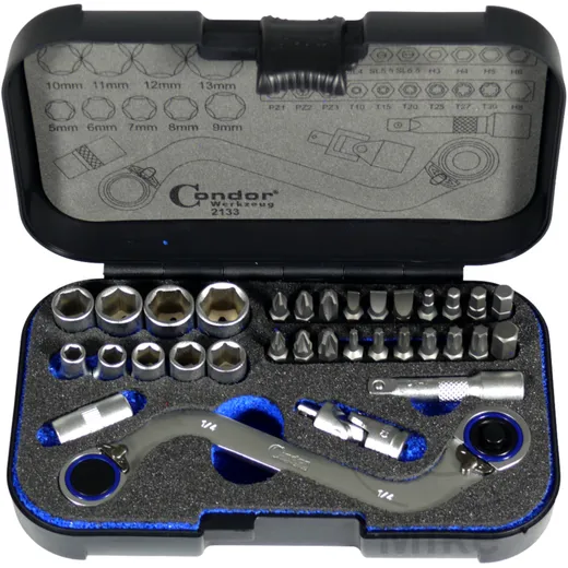 33-Piece Ratchet Wrench Set with S-Type for Motorcycles