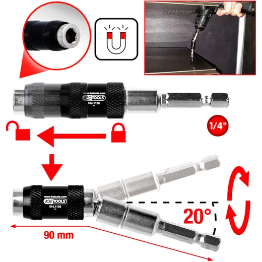 1/4" Magnetic Quick Change Bit Holder with Joint_0