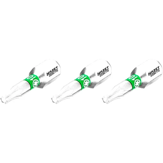 Hazet Bit Torx T10 1/4 Inch - 3 Piece Set for Enhanced Torque Transfer