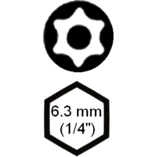 T7 Torx® Bit with Hole 25 mm 1/4 Inch_0