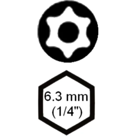Torx T30 Bit 1/4" Length 25 mm with Hole_0