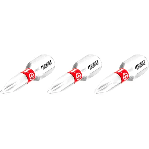 Hazet Kreuzschlitz-Bit PH1 1/4 Zoll (6,3 mm) 3-teilig - 25 mm für Motorräder