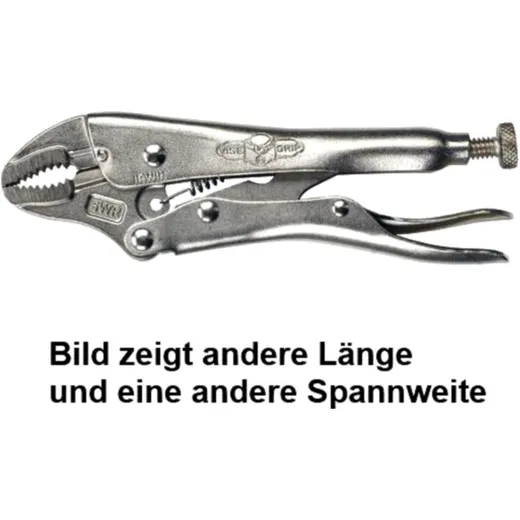 Locking Pliers with Curved Jaws and Wire Cutter 175 mm