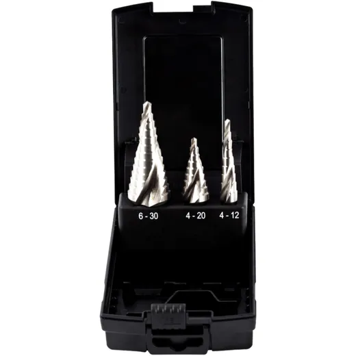 3-Piece Step Drill Bit Set for Metal