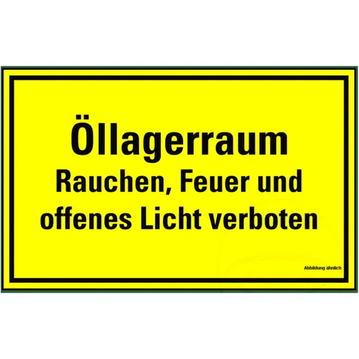 Klebeschild oil Bearing raum