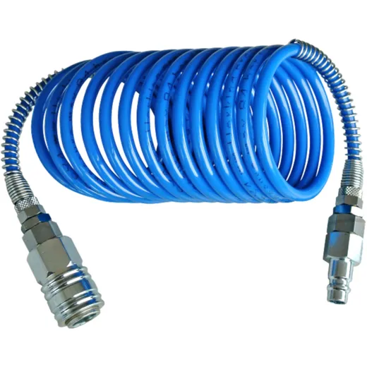 PA Spiralschlauch 8x6 mm 7,5 m mit Kupplung und Nippel