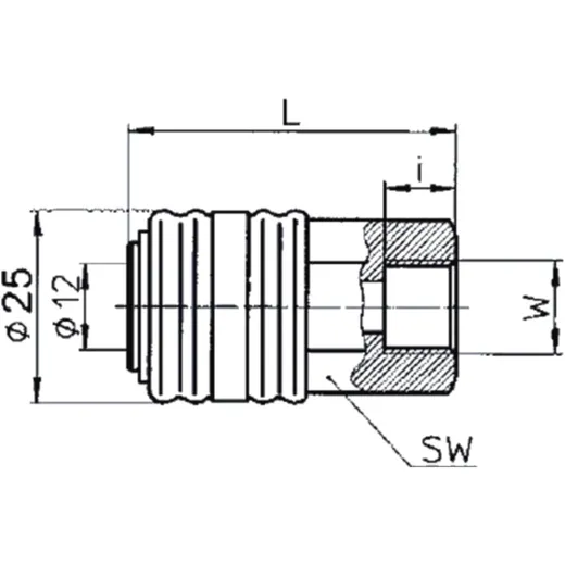Standard Clutch DN 7.2 with 1/4" Internal Thread for Quick Coup