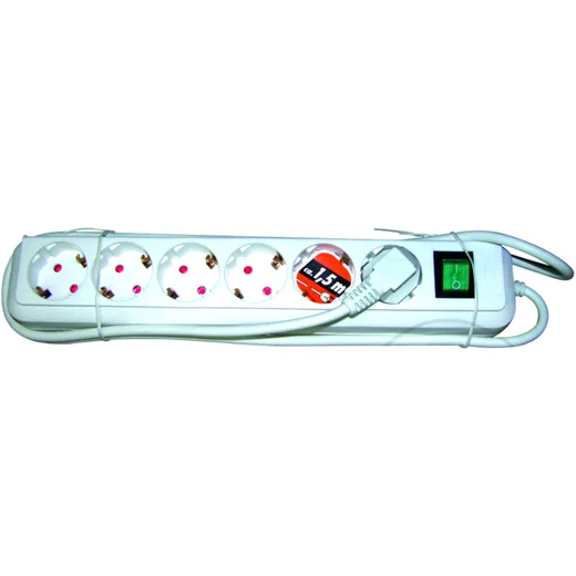 6-Socket Power Strip with Switch 1.5m for Home