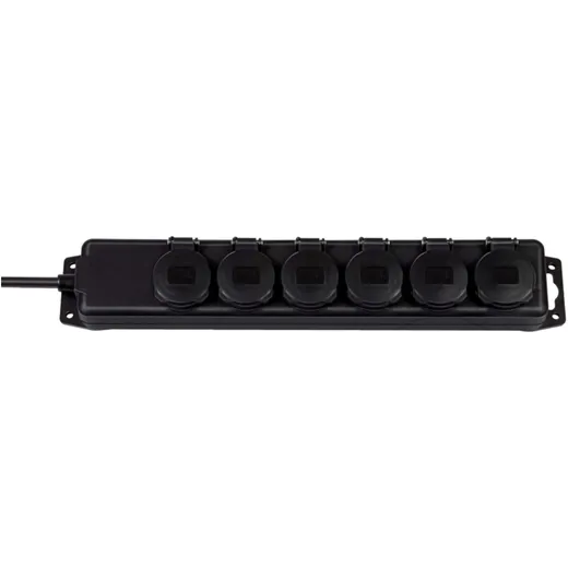 6-Socket Power Strip IP44 2M Cable for Outdoor Use
