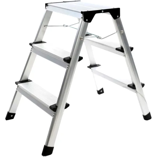 Double-Sided Aluminum Step Ladder for Heavy Vehicles