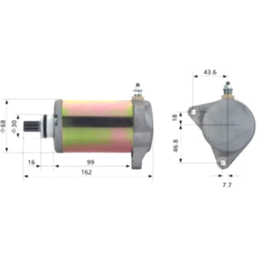 Starter Motor for Motorcycles - Original Quality Replacement Part 12V