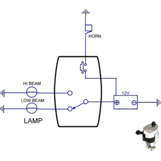 Lichtschalter 2 Wege + Druckknopf für Motorräder_1