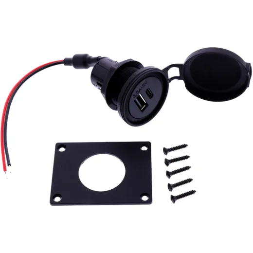 Doppelsteckdose Power USB für Motorräder