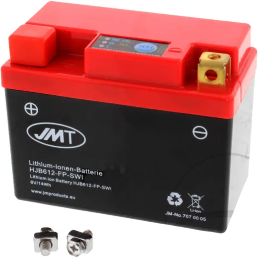 Batterie Motorrad HJB612 - FP 6V JMT Lithium - Ionen mit Anzeige Wasserdicht passend für: Honda CM, CB