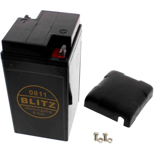 Batterie Motorrad 0811 Gel schwarz 6V mit Deckel Blitz passend für: BMW R