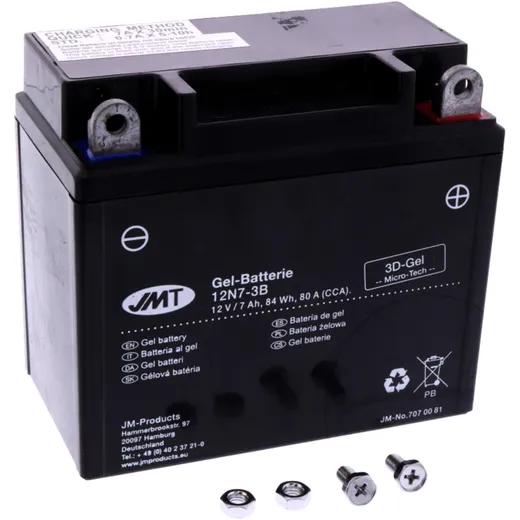 Batterie Motorrad 12N7 - 3B Gel JMT Alternative: 7070220 3059 passend für: Yamaha YP, XN, XQ