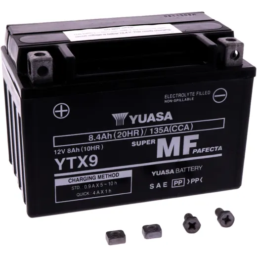 Batterie Motorrad YTX9 wet Yuasa Alternative: 7073935 passend für: Kawasaki Z, ZX - 6R, Ninja