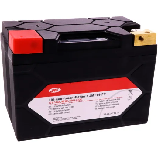 Batterie Motorrad JMT14 - FP JMT Lithium - Ionen mit Anzeige passend für: Honda TRX, NC, VT