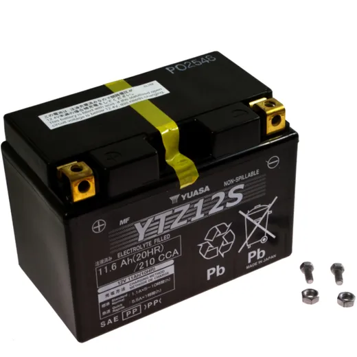 Battery motorcycle ytz12S YUASA filled & charged for: Honda NSS, NC, VFR