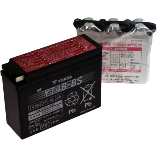 Battery motorcycle yt4B - bs dry YUASA for: Yamaha TT - R, YFM, YFZ, Suzuki DR - Z, TR