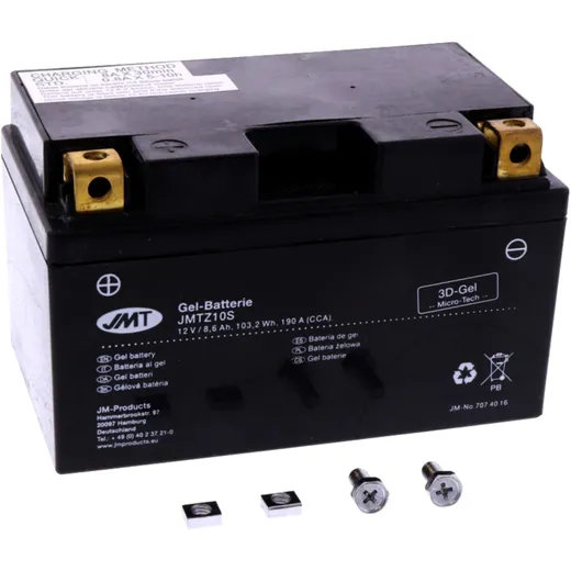 Battery motorcycle ytz10S gel JMT filled & charged for: Honda CB, CBR, CBF