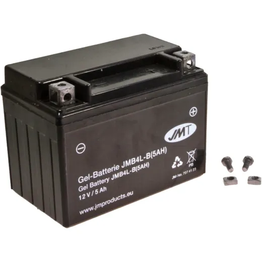 Batterie Motorrad YB4L - B 5A Gel JMT Alternative: 7070337 passend für: Peugeot Speedfight, Ludix, Vivacity