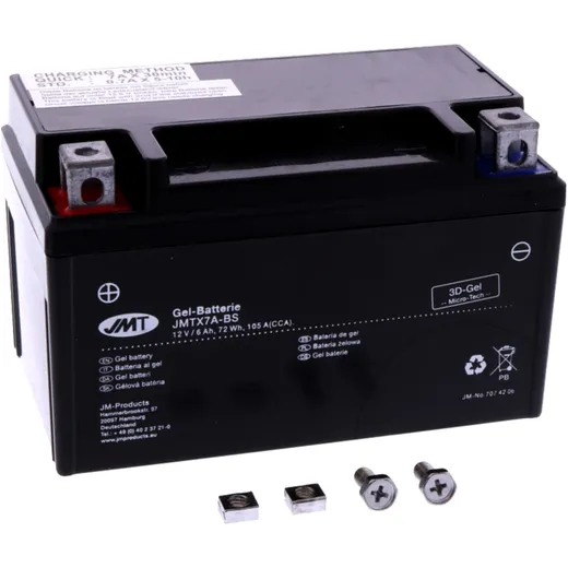 Battery motorcycle ytx7A - bs gel JMT filled & charged for: SYM Symphony, Jet14, Jet4