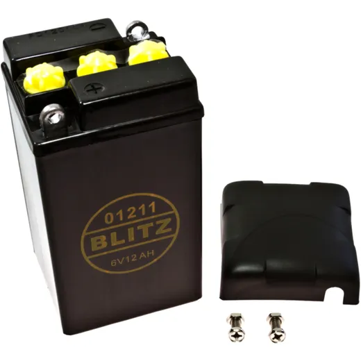 Batterie Motorrad 01211 schwarz 6V Blitz mit Deckel passend für: BMW R