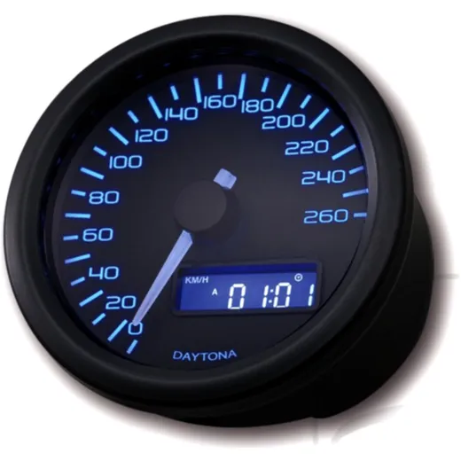 Digitaler Tachometer schwarz 60 mm, kompatibel mit gängigen Motorrädern